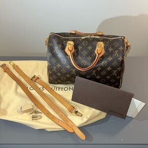 AUTHENTIC Louis Vuitton Speedy 30 Bandouliere in Monogram W RECEIPT $2300+ tax
